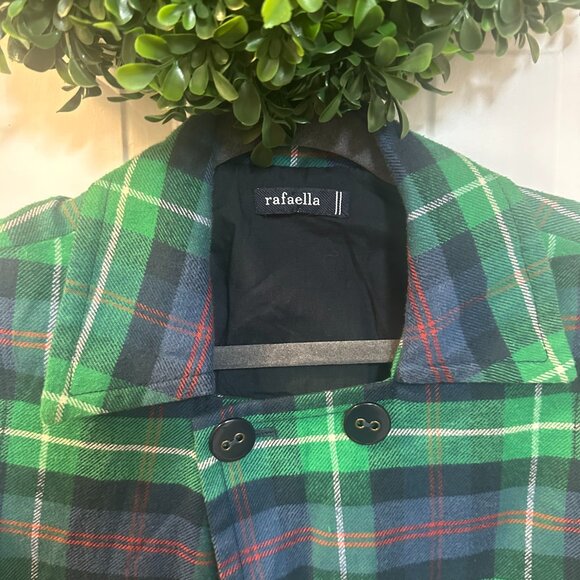 Rataella Green, Blue & White Plaid Blazer Jacket-Small - Picture 5 of 5